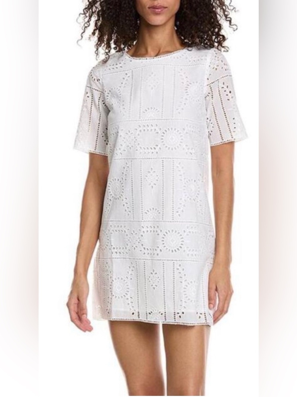The Kooples Flower Embroidered Eyelet Mini Shift Dress NWT